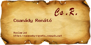 Csanády Renátó névjegykártya
