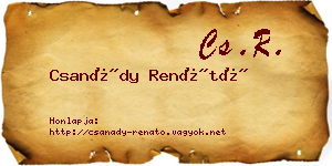 Csanády Renátó névjegykártya