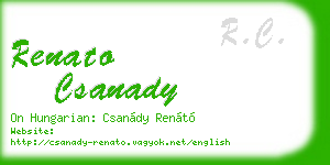 renato csanady business card